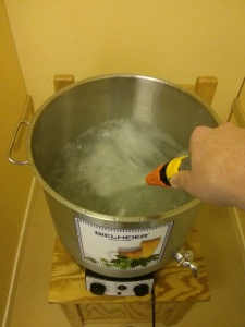 Filling the boil pot